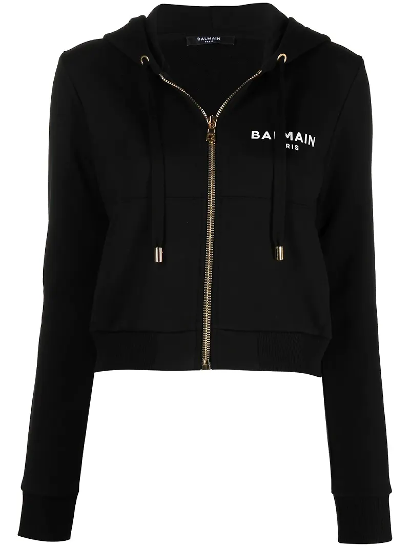 Balmain hoodie med logotyp - Svart