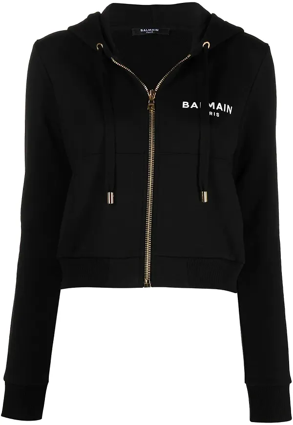 Balmain hoodie med logotyp - Svart