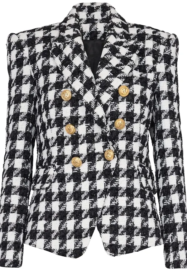 Balmain hundtandsmönstrad blazer - Svart