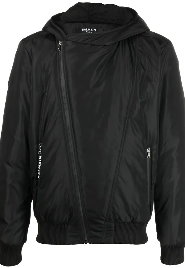 Balmain jacka med huva - Svart