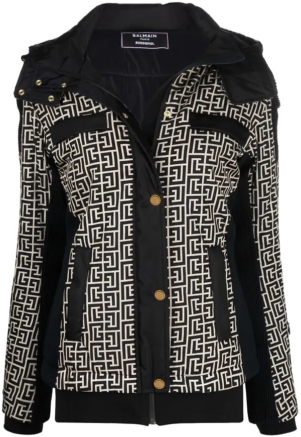 Balmain jacka med huva - Svart