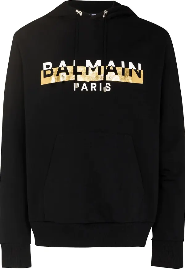 Balmain jacka med huva - Svart