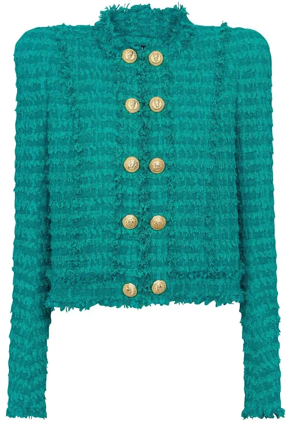 Balmain jacka med knappar - Grön