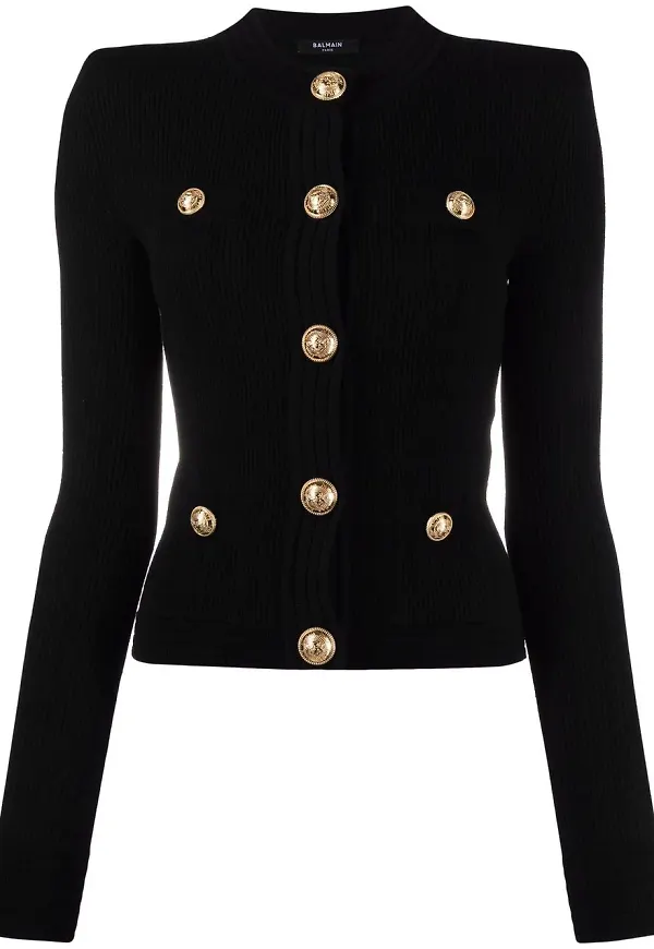 Balmain jacka med knäppning - Svart