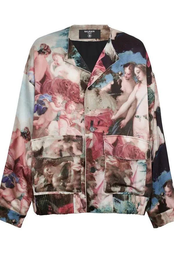 Balmain jacka med tryck - Rosa
