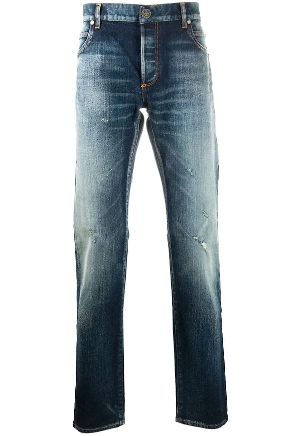Balmain jeans med sliten effekt - Blå