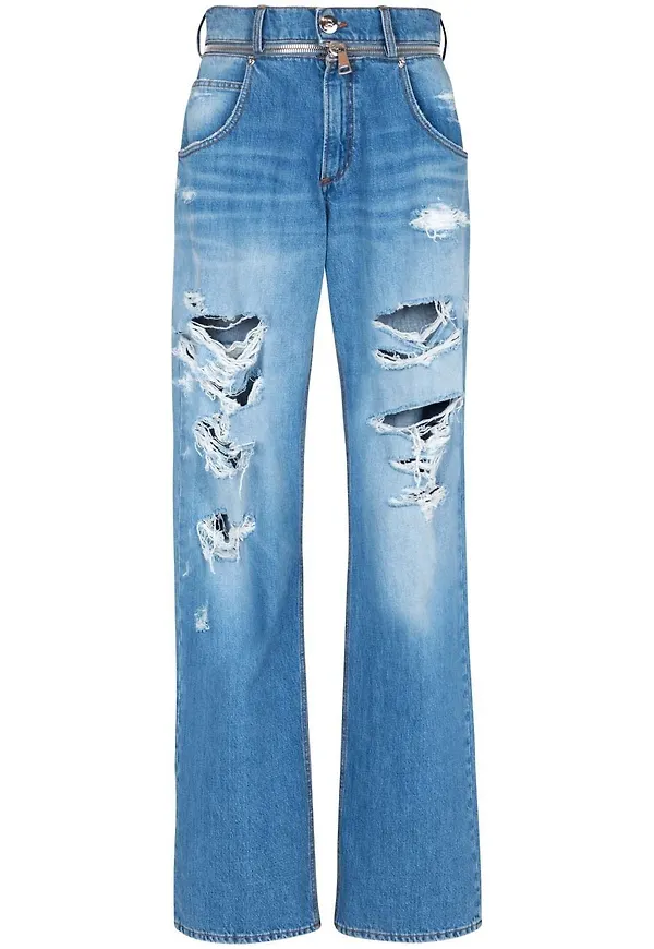 Balmain jeans med sliten effekt - Blå