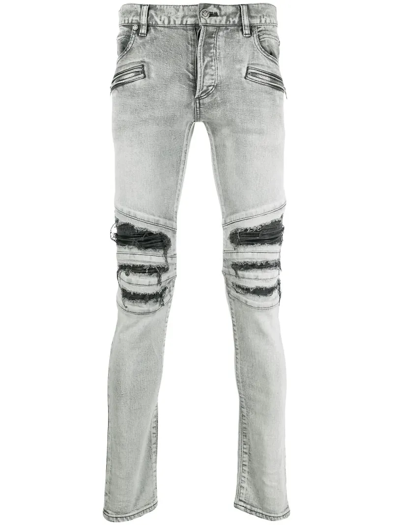 Balmain jeans med sliten finish - Grå