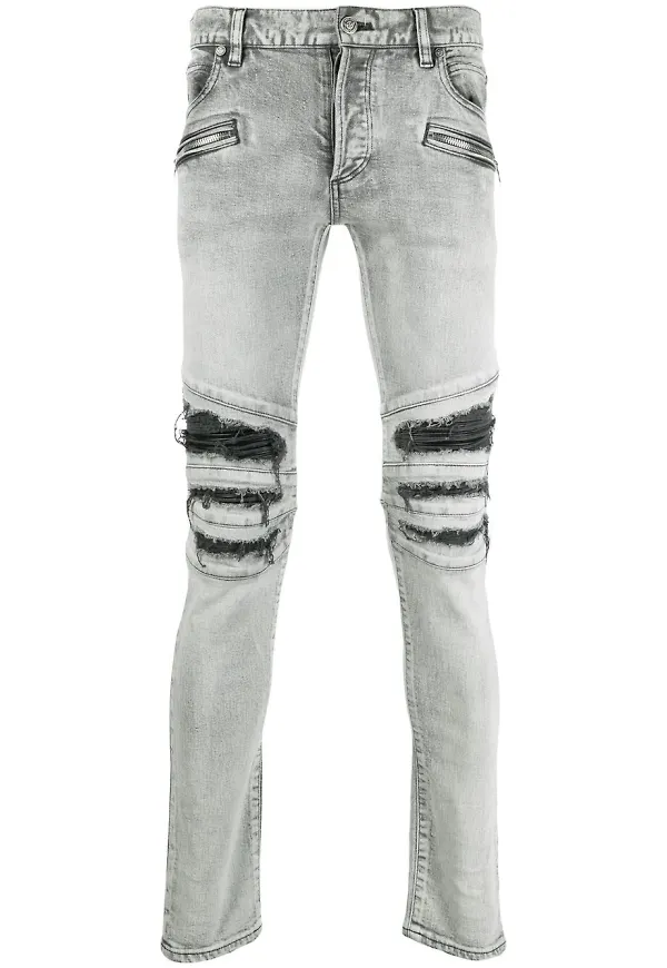 Balmain jeans med sliten finish - Grå