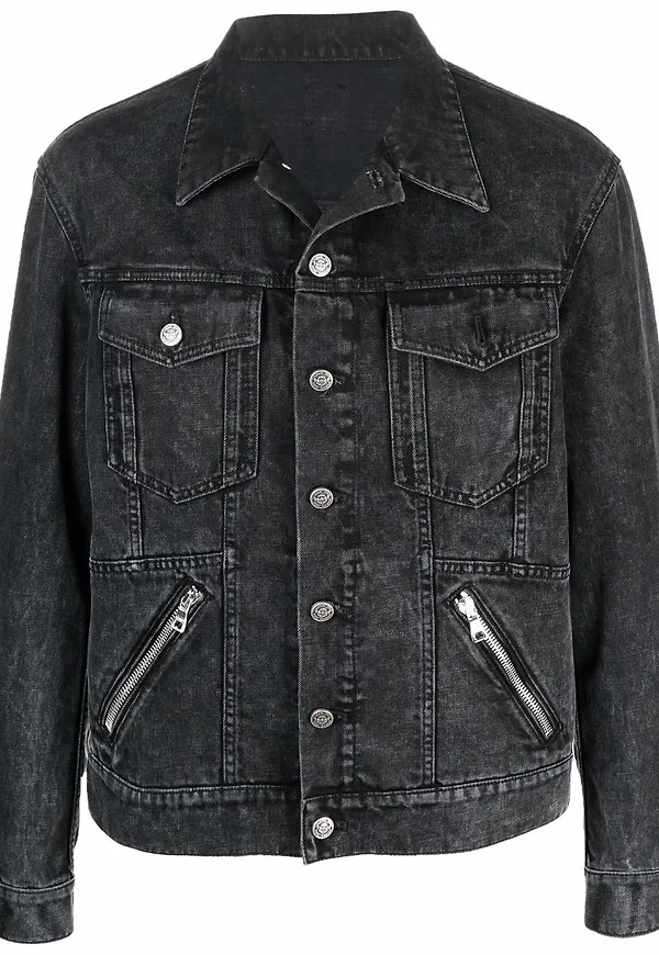 Balmain jeansjacka med dragkedja - Svart