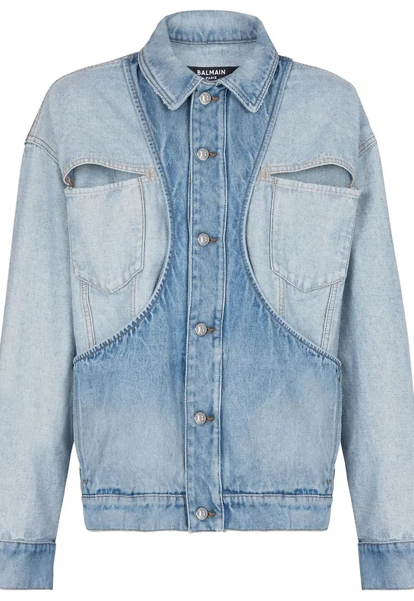 Balmain jeansjacka med panel - Blå