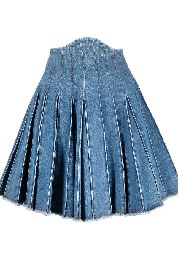 Balmain jeanskjol med hög midja - Blå