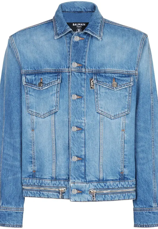 Balmain jeasnjacka med dragkedja - Blå