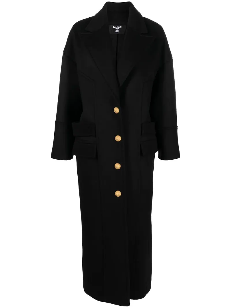 Balmain kappa i oversize-modell - Svart