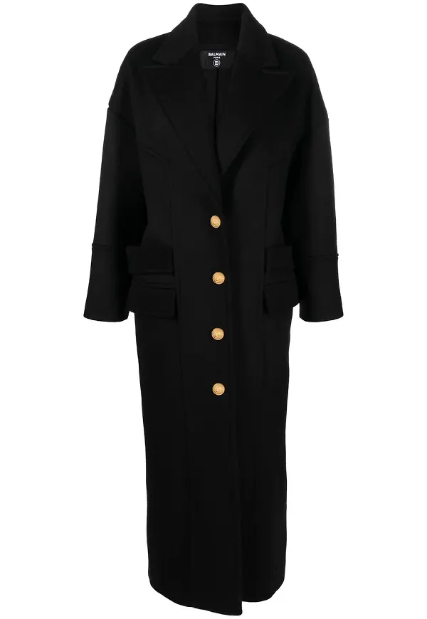 Balmain kappa i oversize-modell - Svart