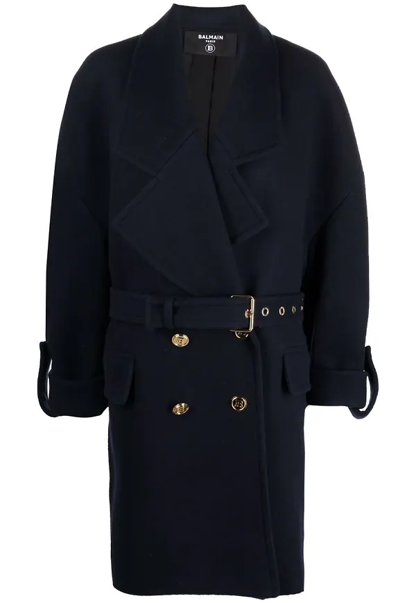 Balmain kappa med bälte - Blå