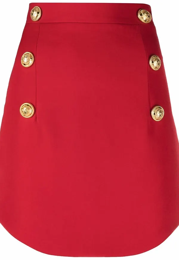 Balmain kjol med hög midja - Röd
