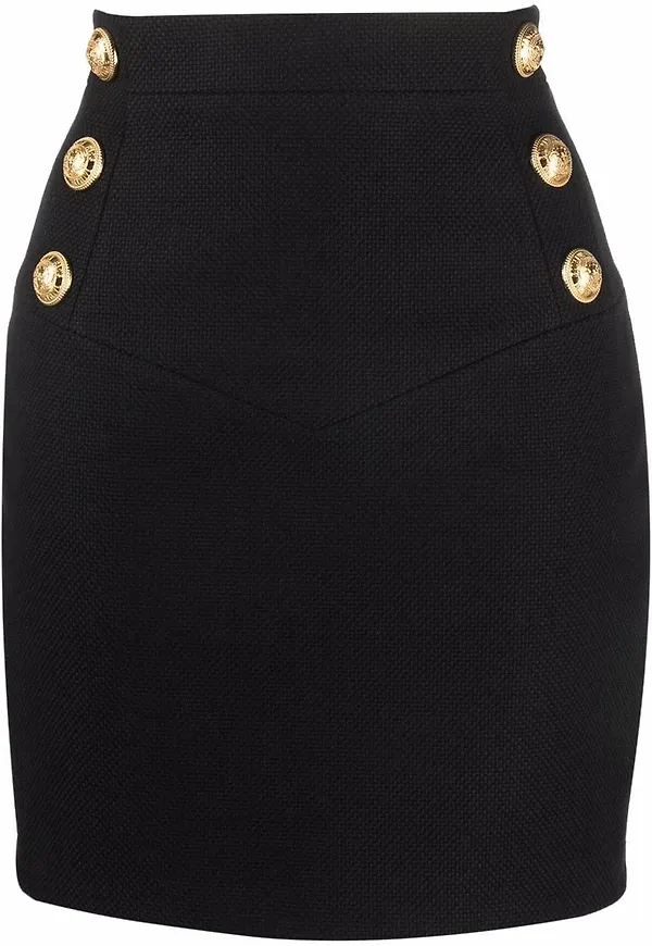 Balmain kjol med hög midja - Svart