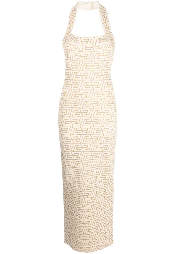 Balmain klänning med halterneck - Neutral