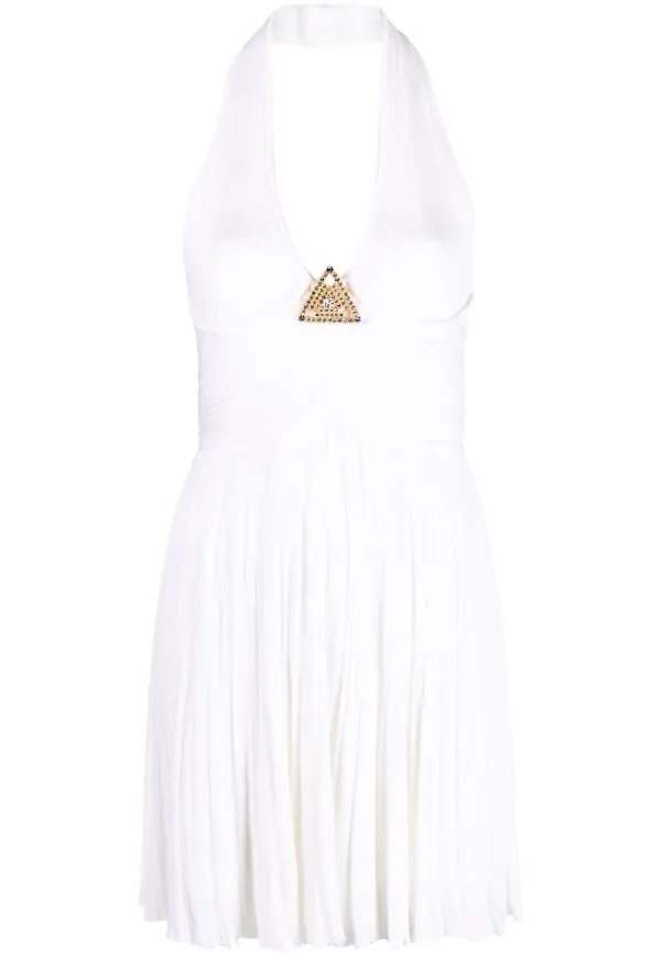 Balmain klänning med halterneck - Vit