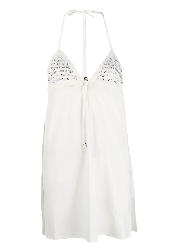 Balmain klänning med halterneck - Vit