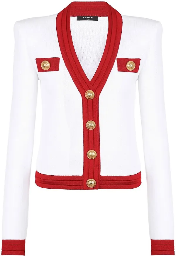 Balmain knapprydd kofta - Vit