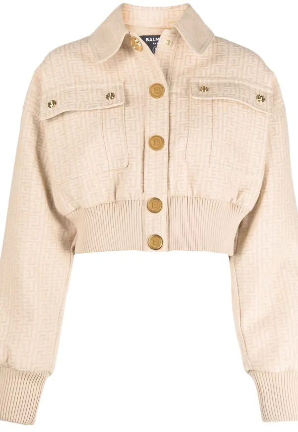 Balmain kort bomberjacka - Neutral