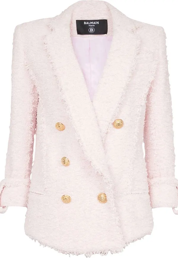Balmain kort dubbelknäppt blazer - Rosa
