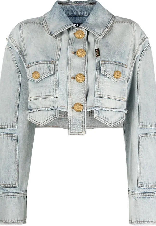 Balmain kort jeansjacka - Blå