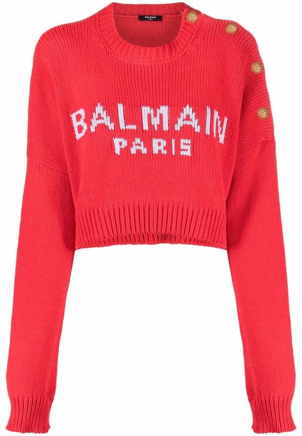 Balmain kort tröja - Röd