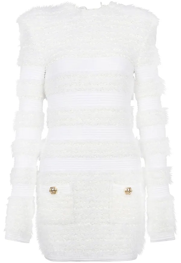 Balmain kort tweedklänning - 0FA