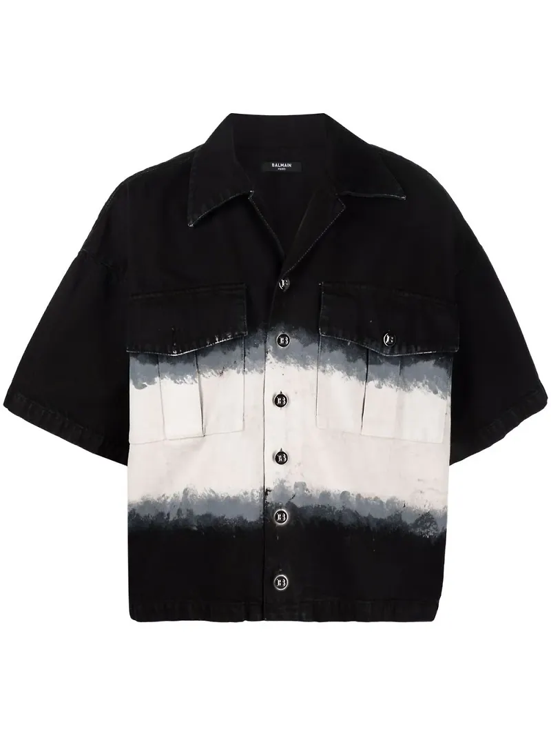Balmain kortärmad skjorta i oversize-modell - Svart