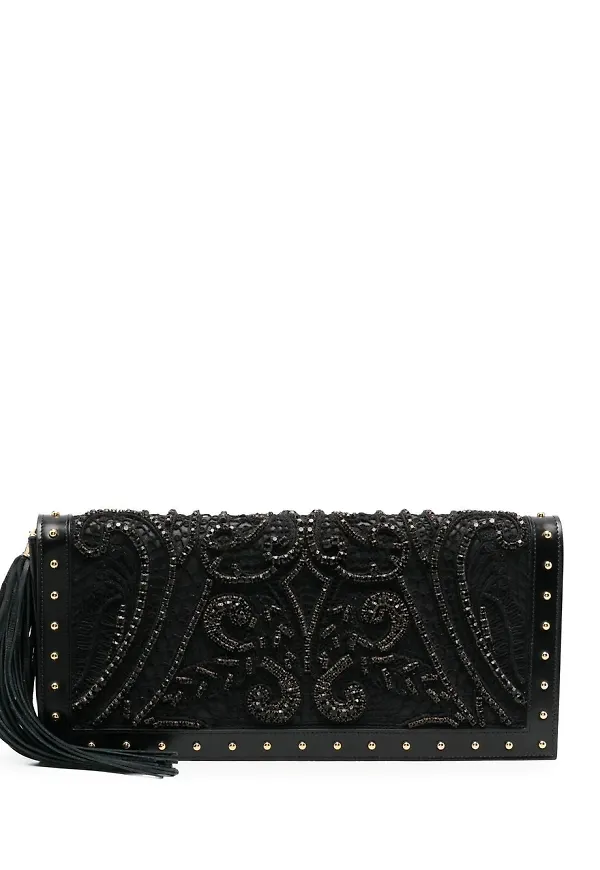 Balmain kuvertväska med strass - Svart