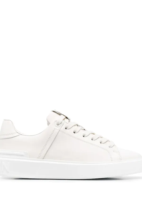 Balmain lace-up low-top sneakers - Vit