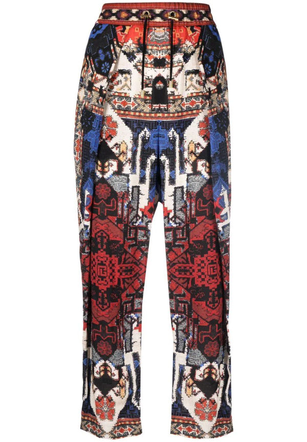 Balmain Lagan trekvartsbyxor med abstrakt mönster - Röd