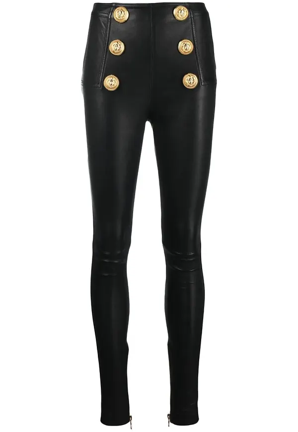 Balmain leggings med knapp - Svart