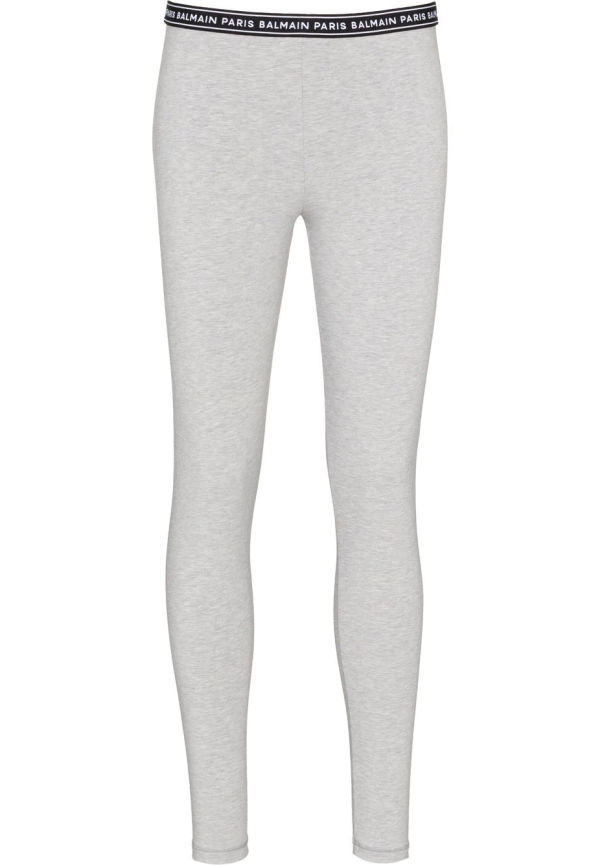 Balmain leggings med logotypband - Grå