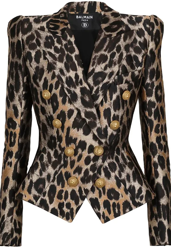 Balmain leopardmönstrad blazer - Svart