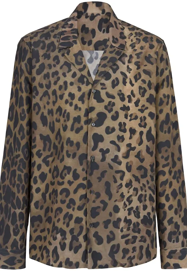 Balmain leopardmönstrad skjorta - Brun