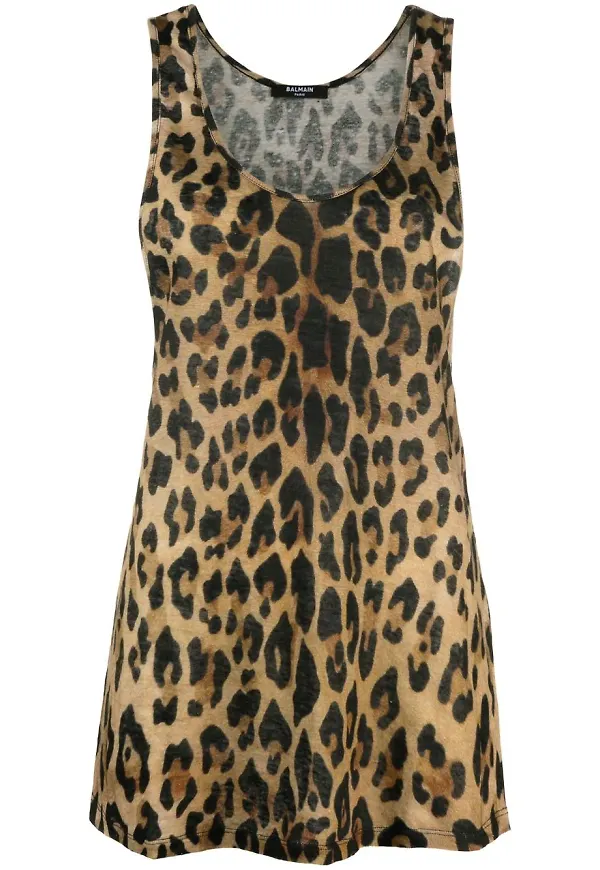 Balmain leopardmönstrat linne - Brun