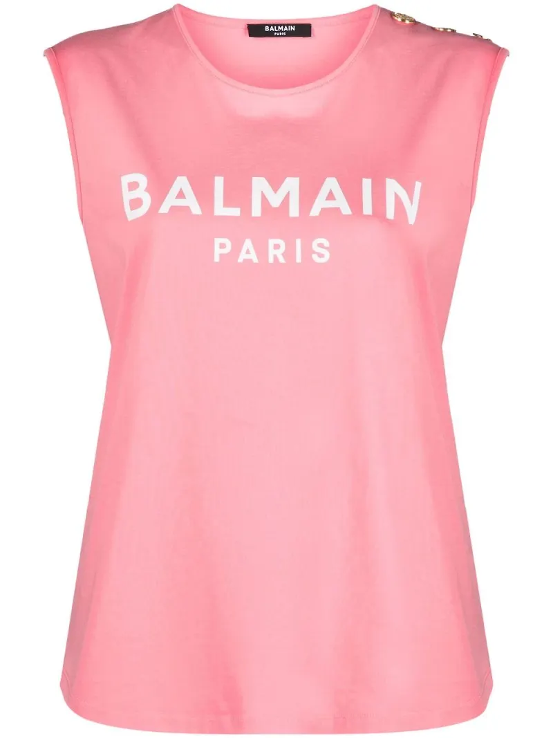 Balmain linne med logotyp - Rosa