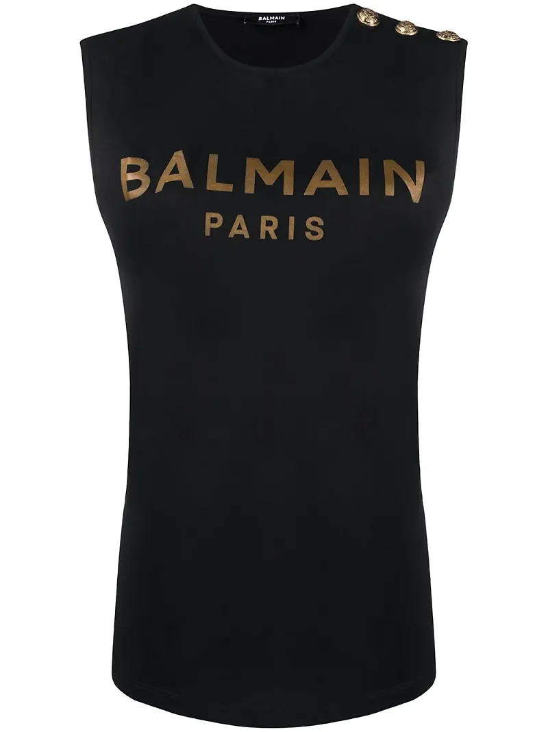 Balmain linne med logotyp - Svart