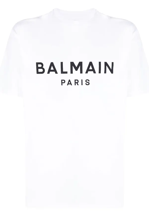 Balmain logo-print cotton T-shirt - Vit