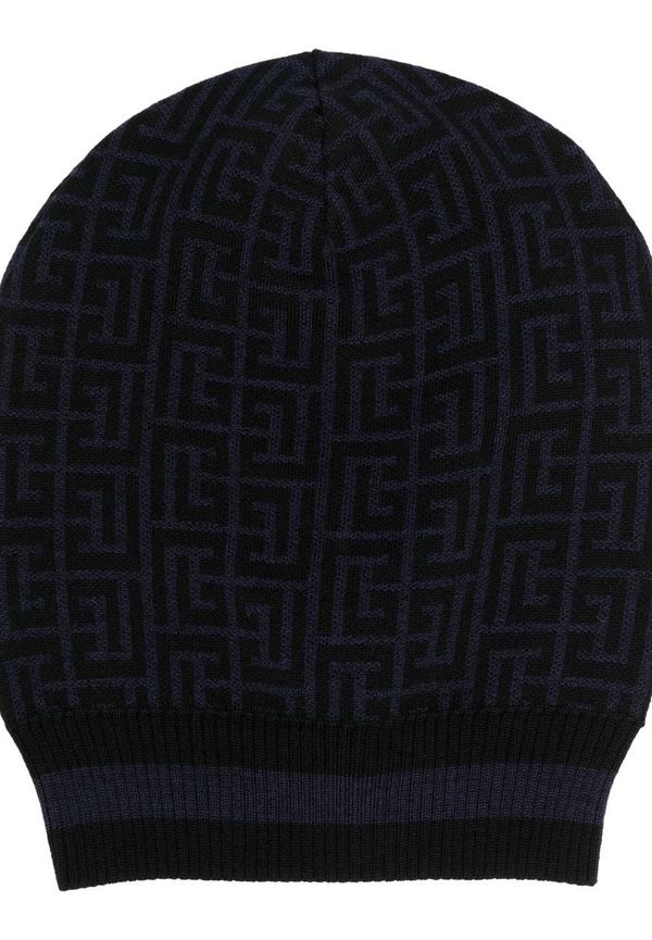 Balmain logotypmönstrad mössa - Blå