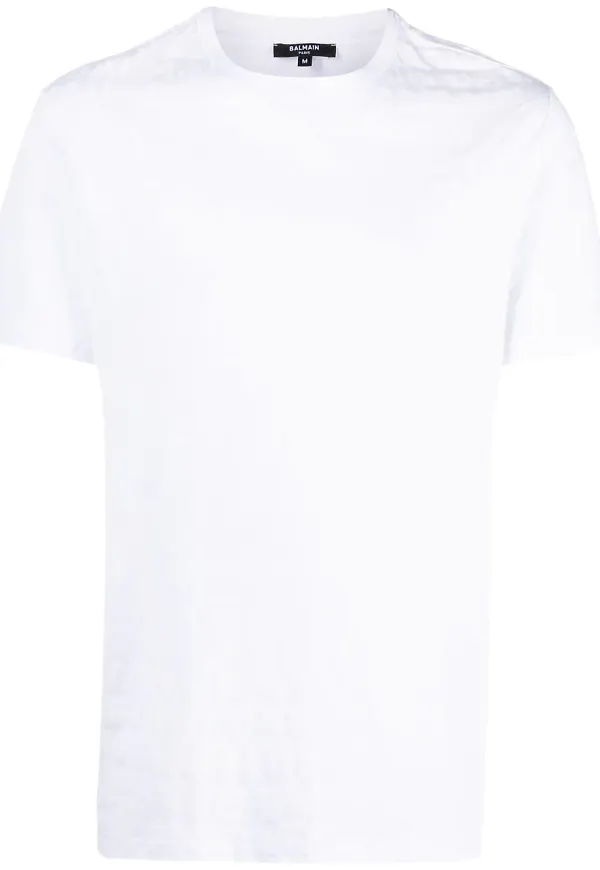 Balmain logotypmönstrad t-shirt - Vit