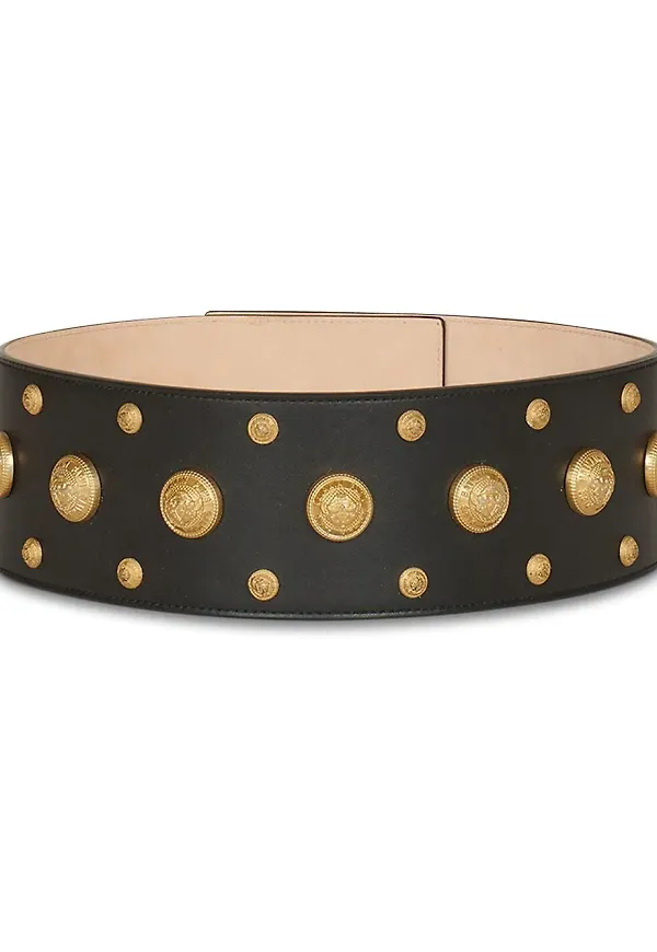 Balmain läderbälte - Svart