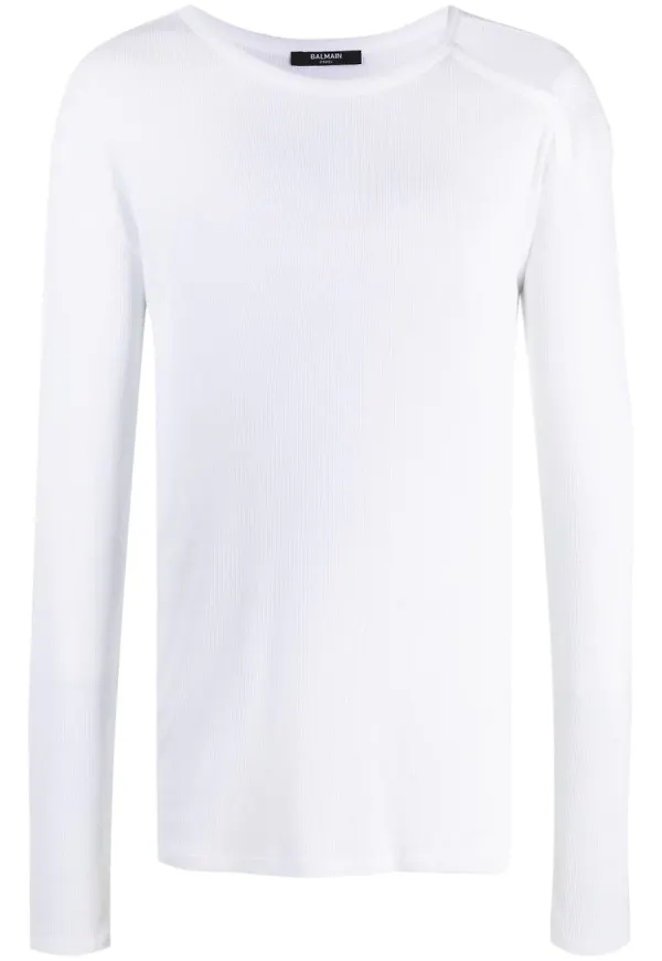 Balmain långärmad t-shirt - Vit