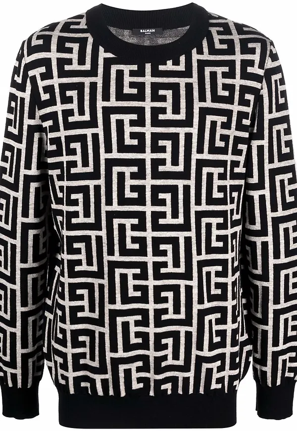 Balmain långärmad tröja med monogram - Neutral