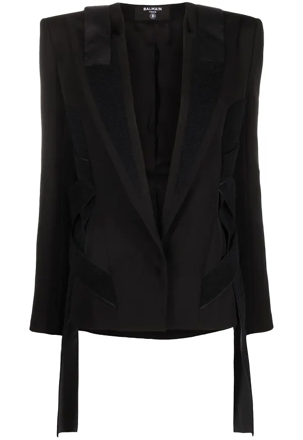 Balmain långärmad ylleblazer - Svart
