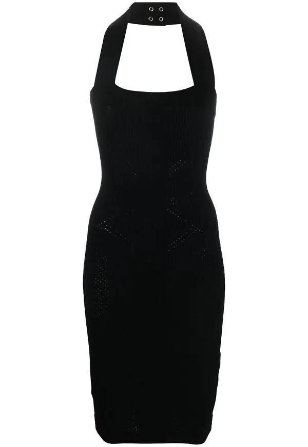 Balmain midiklänning med halterneck - Svart
